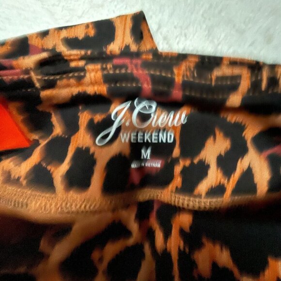 J.Crew Weekend 7/8 High-Rise Leggings Pants in Leopard Womens Medium AS045 New - Picture 3 of 8